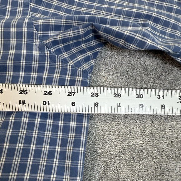 Wrangler Authentic Men's 2XL Plaid Short Sleeve Button Down Shirt Blue Cotton - Picture 6 of 7